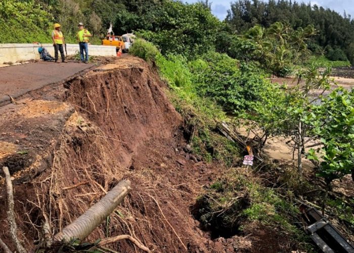 Kuhio Highway, Emergency Road Repair at Wainiha, Hanalei, HI